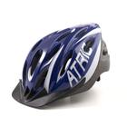 Capacete Bicicleta Mtb 2.0 Azul E Branco Com Led Sinalizador M - Bi166