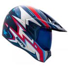 Capacete Bieffe 3 Sport AZV50 Azul Vermelho +Viseira Azul