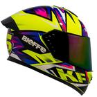 Capacete Bieffe B12 Kf Amarelo + Viseira Espelhada Aerofolio