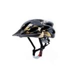 Capacete Bike Raptor II Led Regulagem Preto/Dourado