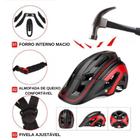 Capacete Bike Skate Patins Adulto + Viseira + Extensor de Guidão