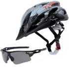 Capacete Bike Tsw Ciclismo Mtb Com Sinalizador De Led Leve E Resistente + Óculos Esporte