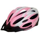 Capacete Ciclismo Bicicleta Bike Sinalizador Led Mtb Rosa Branco