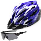 Capacete Ciclismo Bicicleta Com Sinalizador De Led + Óculos Proteção