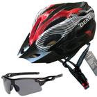 Capacete Ciclismo Bicicleta Com Sinalizador De Led + Óculos Proteção