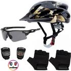 Capacete Ciclismo Bike Mtb + Pisca + Óculos + Par De Luvas - Tsw / Absolute