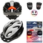 Capacete Ciclismo Com Sinalizador De Led Leve Resistente Bicicleta Adulto Bike + Par De Sinalizador