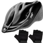 Capacete Ciclismo Feminino Masculino Bike Ptk Ajustável Com Viseira + Par de Luvas