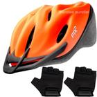 Capacete Ciclismo Feminino Masculino Bike Ptk Ajustável Com Viseira + Par de Luvas