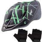 Capacete Ciclismo Feminino Masculino Bike Ptk Ajustável Com Viseira + Par de Luvas