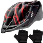 Capacete Ciclismo Feminino Masculino Bike Ptk Ajustável Com Viseira + Par de Luvas