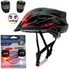 Capacete Ciclismo Tsw Bike Mtb Com Sinalizador De Led Leve E Resistente + Par De Sinalizador