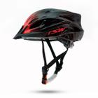 Capacete ciclismo tsw raptor 3 c/ led preto/vermelho