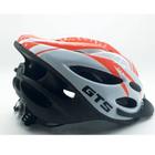 Capacete Com Sinalizador Led Bike Branco E Laranja Gts