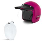 Capacete Compact + Viseira Bubble Rosa Tam 56