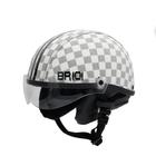 Capacete Coquinho Br 101 Xadrez Branco Vision Cristal M