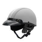 Capacete Coquinho Scooter Moto Elétrica Bike Couro Cinza