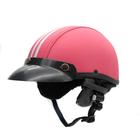 Capacete Coquinho Scooter Moto Elétrica Bike Couro Rosa - BR101