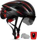 Capacete de bicicleta Shinmax WT-049 com luz e óculos recarregáveis