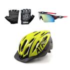 Capacete de Ciclismo MTB Atrio C/ Luz Led + Par de Luvas de Ciclismo