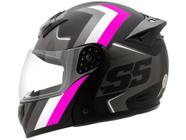 Capacete de Moto Articulado Mixs Helmets - Gladiator Super Speed Cinza e Rosa Tamanho 60