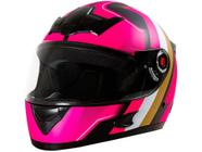 Capacete de Moto Fechado Mixs Helmets - MX5 Super Speed Rosa e Dourado Tamanho 56