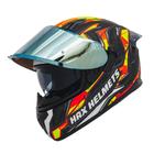 Capacete de motocicleta HAX OBSIDIAN Full Face Dual Visor DOT Blaze Orange XL