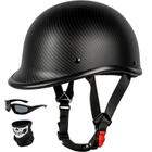 Capacete de motocicleta Yesmotor Vintage Half-Face Carbon Fiber XL