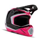 Capacete de motocross Fox Racing V1 Youth Preto/Rosa Tamanho L