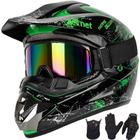 Capacete de motocross Yesmotor Youth Kids Full Face DOT Green M