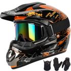 Capacete de motocross Yesmotor Youth Kids Full Face DOT Orange XL