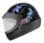 Capacete ebf bolt automatico borboleta preto/azul-58 - EBF IND. E COM. ART. PLAST.