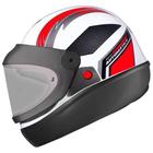 Capacete EBF Bolt Branco Vermelho Automático (58)