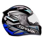 Capacete ebf spark spot preto/azul fosco