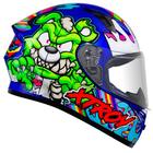 Capacete Ebf Xtroy FF 526 Ted Azul e Verde Masculino e Feminino