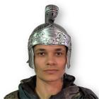 Capacete Elmo Medieval Gladiador Romano Prata