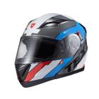 Capacete Escamot Gladiator V3 Reisen Azul Vermelho E Branco 56 - Texx