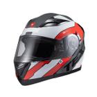 Capacete Escamot Gladiator V3 Reisen Vermelho E Branco 62 - Texx