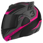 Capacete Escamoteavel Robocop Articulado Fechado Pro Tork V-pro Jet 3 Preto Viseira Fumê Masculino