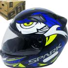 Capacete Fechado Ebf Spark Dragon Preto/Azul