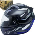 Capacete Fechado Ebf Spark Spot Preto Fosco/Azul