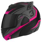 Capacete Fechado Escamoteavel Robocop Articulado V-pro Jet 3 Preto Viseira Fumê Pro Tork Masculino