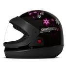 Capacete Fechado Feminino Pro Tork Sport Moto For Girls Preto Com Viseira