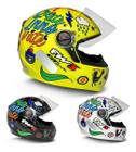 Capacete Fechado FW3 GT Stickers Amarelo Branco Preto Brilhante