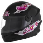 Capacete Fechado Integral Infantil Feminino New 4 Kids Girls Meninas Seguro Confortável 54 Pro Tork