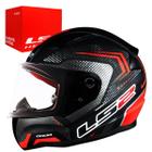 Capacete Fechado Ls2 Ff353 Rapid Doom Preto Fosco/Vermelho