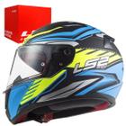 Capacete Fechado Ls2 Ff353 Rapid Gale Preto Fosco/Azul/Amarelo