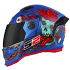 Capacete Fechado Masculino Pro Tork Stealth Zombie Brilhante Personalizado Viseira Fumê Urbano