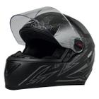 Capacete Fechado Moto Com Narigueira E Casco Em ABS Resistente Gt2 Preto Fosco Tamanho 60 Inmetro - FW3