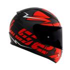 Capacete Fechado Preto Fosco Vermelho Rapid FF353 Cromo LS2